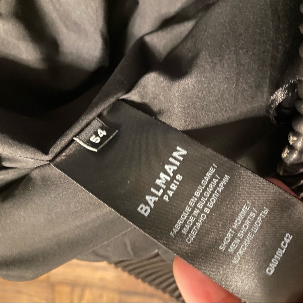 Balmain Monogram Leather Shorts - Picture 9 of 12